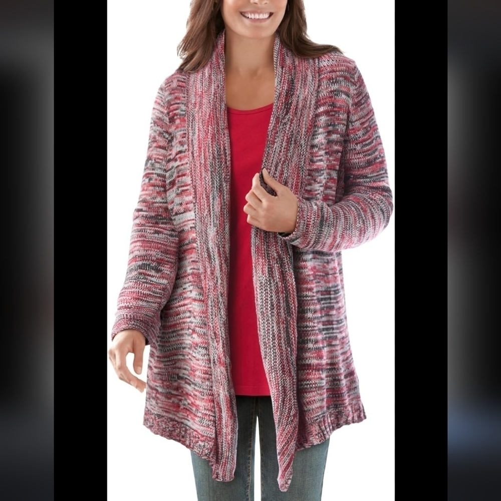 Woman Within Women's Plus Size Multi Marled Cardigan. Size 14/16. New.